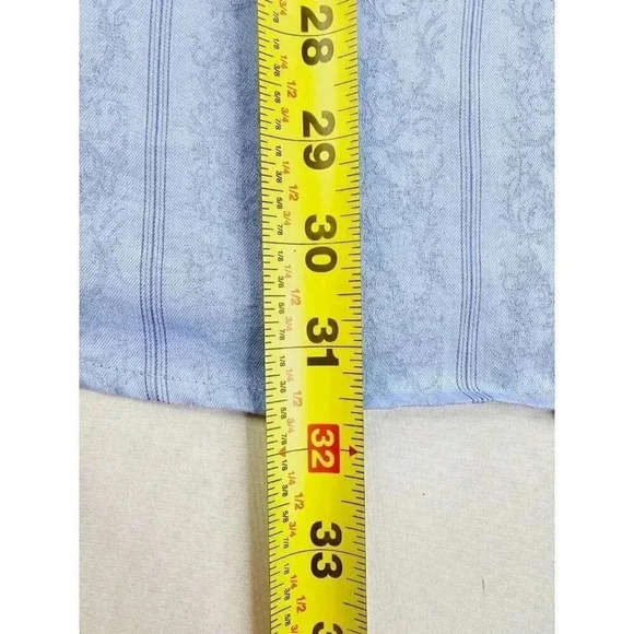 Tasso Elba Size XXL 18-18.5 Men's Blue Stripe Floral Pattern Long Sleeve Shirt - Picture 7 of 9